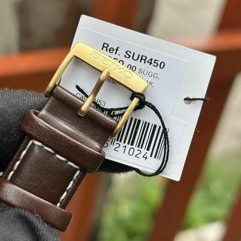 Seiko SUR450 Essentials Men’s Quartz Watch Gold Case Leather